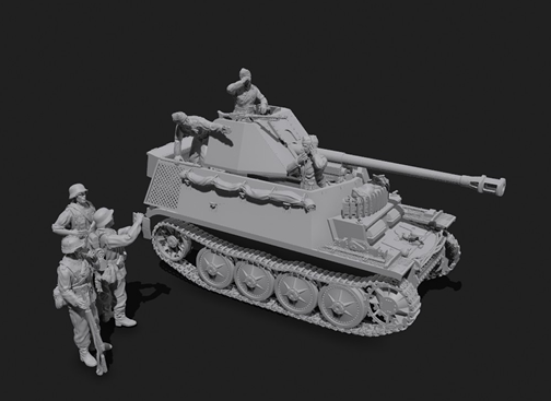 TOY 1/72 1/48 WWI German 6 soldiers Compatible fit Marder Tank Destroyer Figure