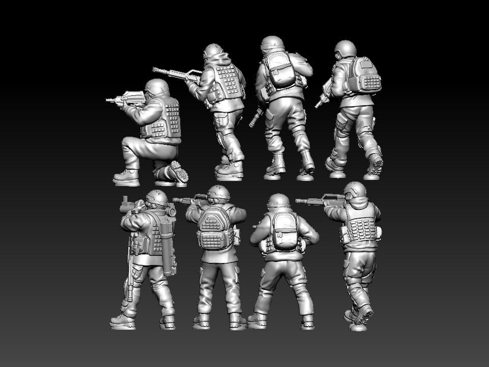 TOY 1/87 1/72 1/48 Modern Private Military Contractors (PMC) / Rebel Fighters 3D Printed