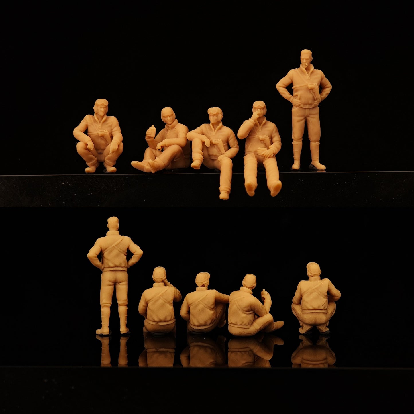 TOY 1/72 1/48 WWI USA 5 soldiers Compatible fit Tank Figure