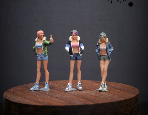 1/43 1/64 figure sexy selfie fashion girl fit 1:64 street car stand