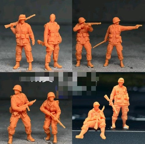 1/48/72 WW2 BATTLEFIELD Airborne 101st 8pcs Resin Militarily Soldier