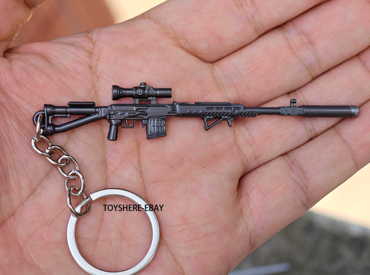 Battlefield6 1/12 mini gun SVD Assault Rifle full metal keychain toy gift 9cm