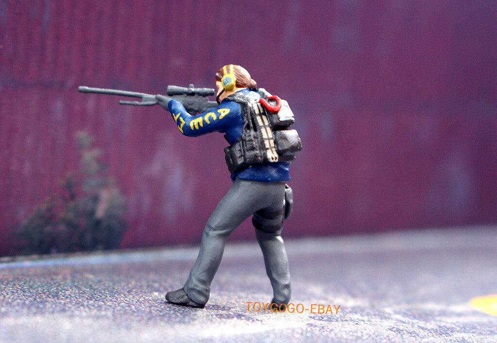 toy figure 1/64 FBI POLICE vs Bank robber fit 1:64 car street diorama IN STOCK