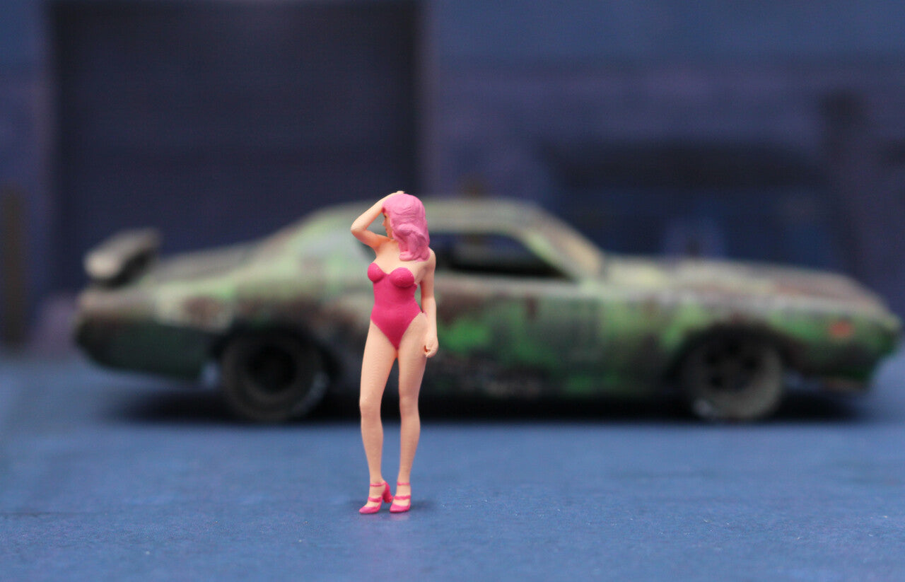 miniature 1/64 sexy girl NSFW GTA5 figure fit 1:64prink nightclub party diorama