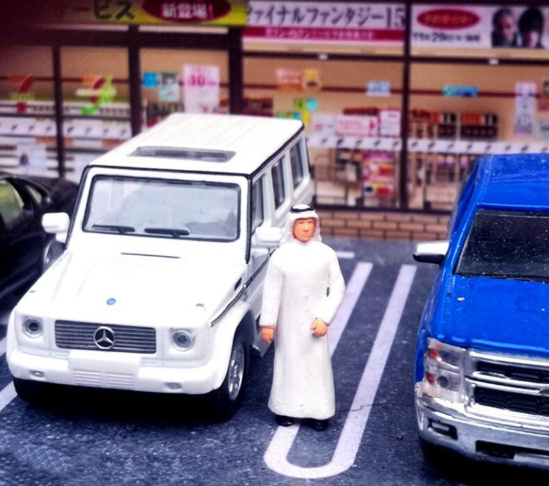 3D PRINT 1/64 cool man Prince of Saudi Arabia fit 1:64 car street stand