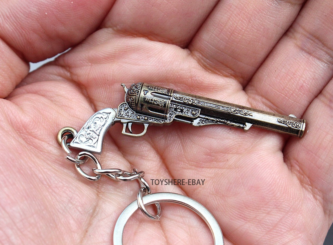 mini gun BIOHAZHARD 8 village weapon Pistol M1851 metal keychain toy gift 5cm