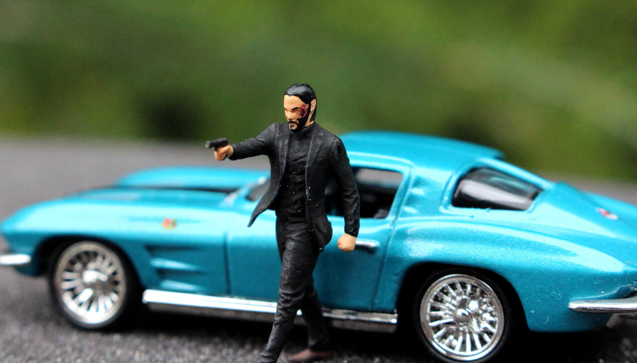 TOY 1/64 people Keanu Reeves figure diorama fit 1:64 car mini sand