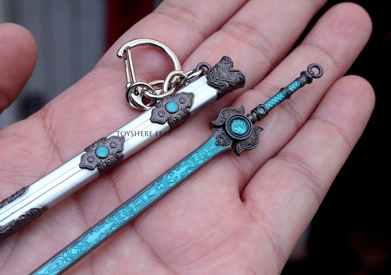HOT GAME mini sword SUN MOON Blade metal point key chain toy gift 12cm 1:12