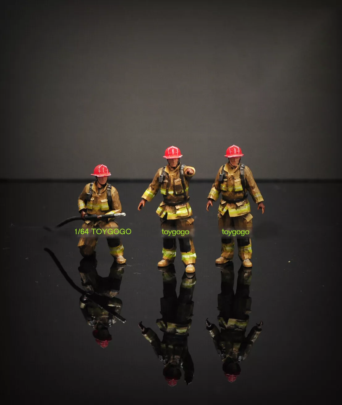 3D PRINT 3PCS USA 1/64 fireman 911 fit 1:64 car street stand (NOT INCLUDE CAR)