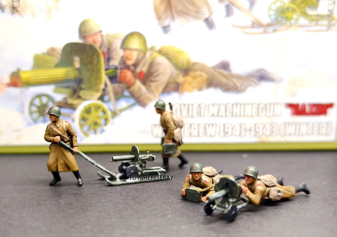 1/72 TANK 1:72 WW2 Russian winter soldiers Maxim Gun toy totalwar