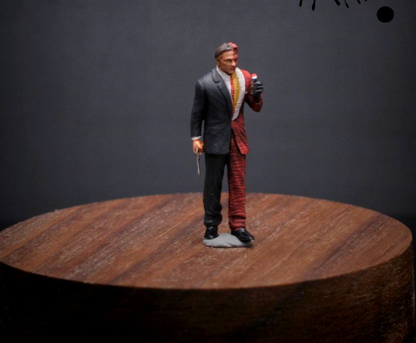 1/43 1/64 figure cool man Two-Face fit 1:64 street car stand