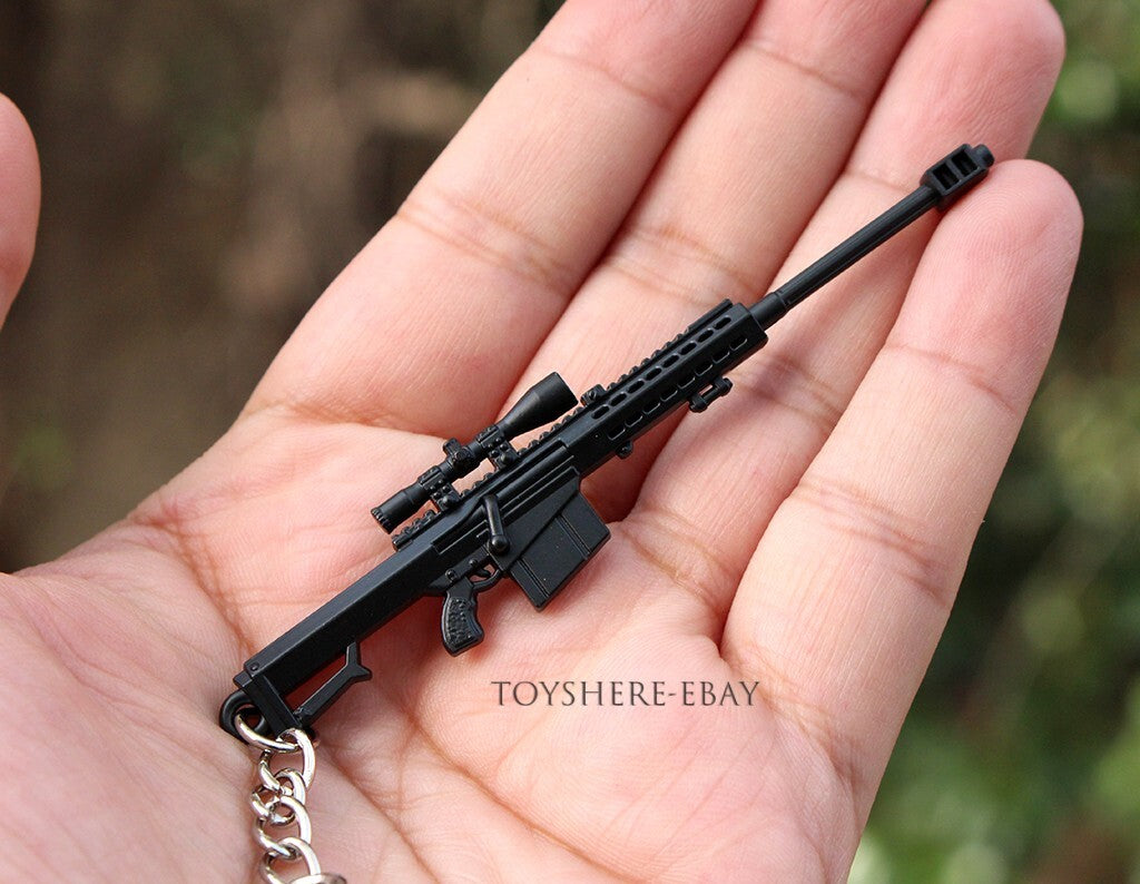 WW2 USA mini gun M82A1 M82A1 Sniper Rifle full metal keychain toy gift 10cm