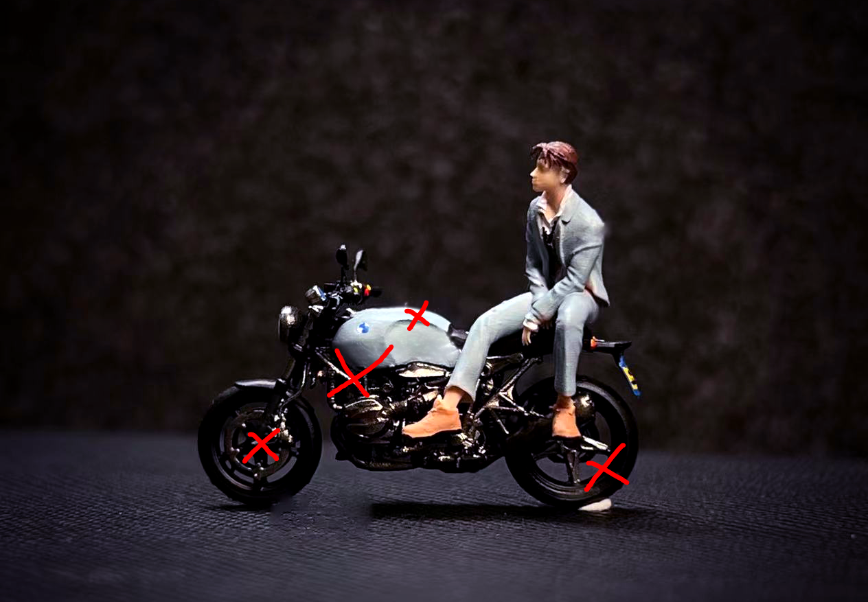MINIATURE 1/64 motorcycle Nine ふじわらたくみ fit 1:64 car DIORAMA Initial D