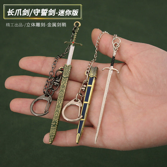 1/12 mini Longclaw sword Thrones weapon Jon Snow knight katana Metal KEYCHAIN