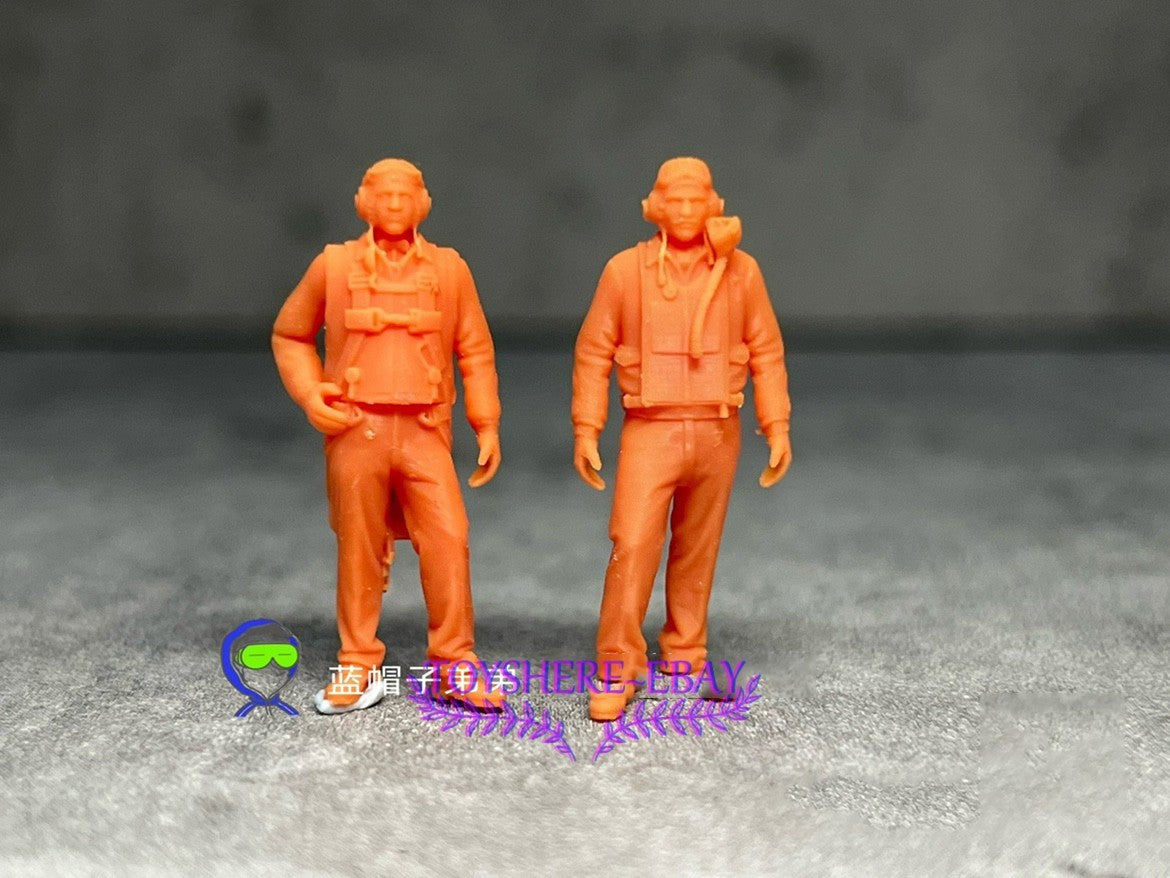 1/72 1/48 Scale WWII Ace Pilots Two Hero Fighter Pilots Miniature Figurine
