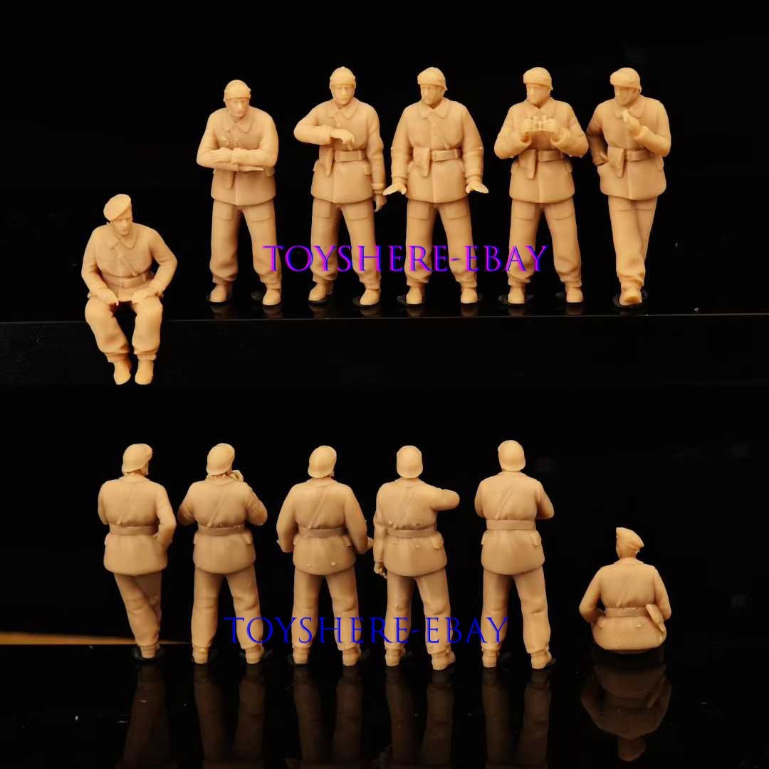 1/72 1/48 Member French Tank Crew in World War II Force Commanders 6PCS