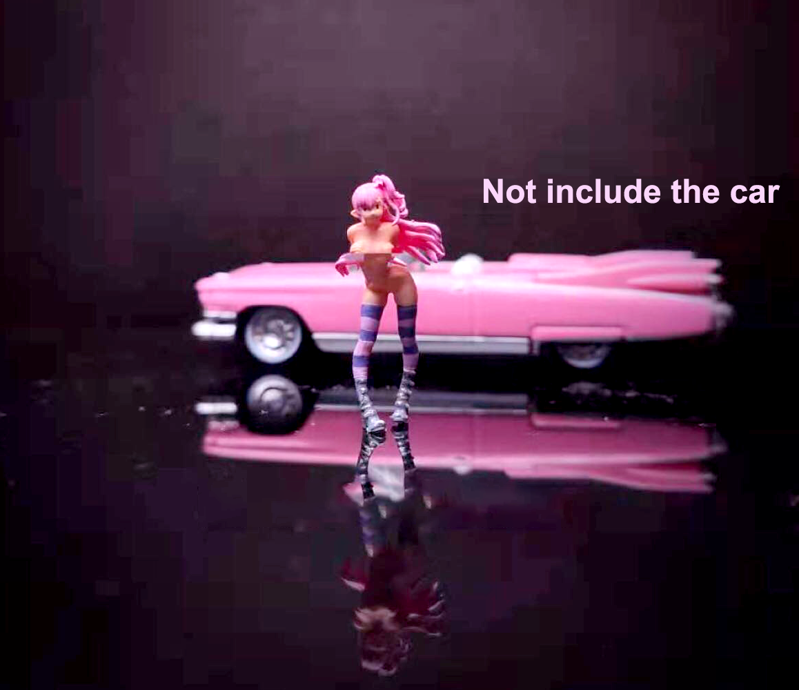 3D PRINT 1/64 prink sexy girl racing baby Show girl fit 1:64 car street stand
