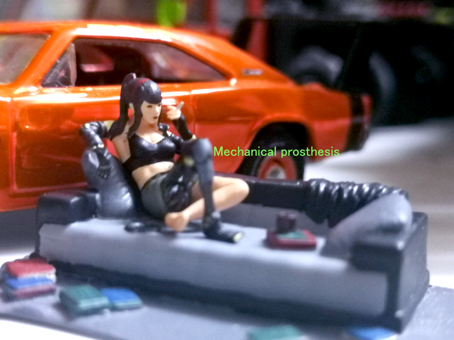 3D PRINT 1/64 cool girl smoking Cyberpunk fit 1:64 car street stand