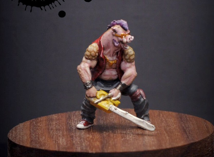 3D print 1/64 figure Bebop PIG man diorama Hand painted