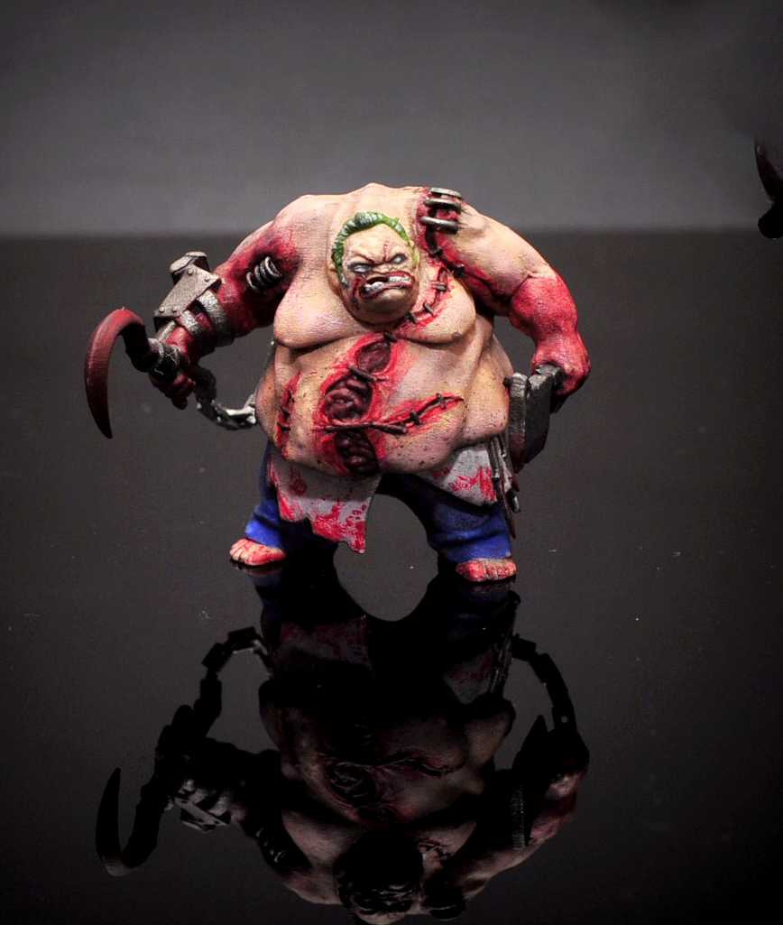 3D PRINT 1/64 Zombie butcher Suture monster fit 1:64 car street stand