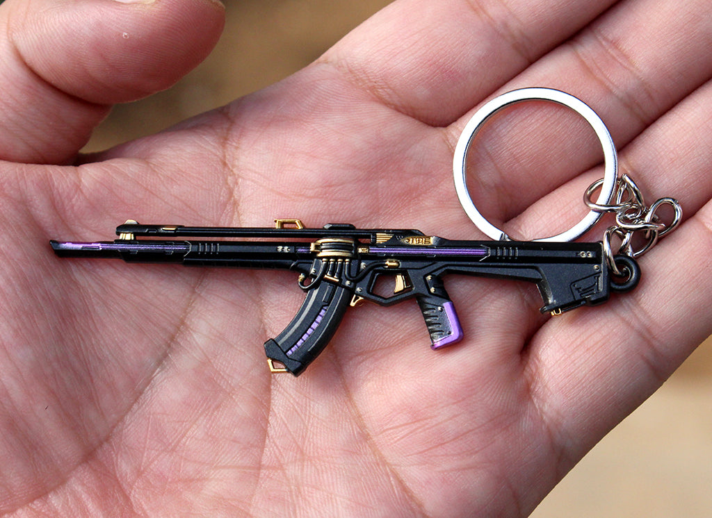 Mini gun VALORANT Prelude to Chaos AK47 Metal keychain toy 9cm 1/12
