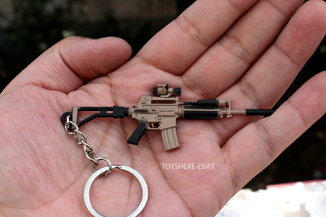 1/12 mini gun M4A1 full metal weapon key chain toy gift 9cm