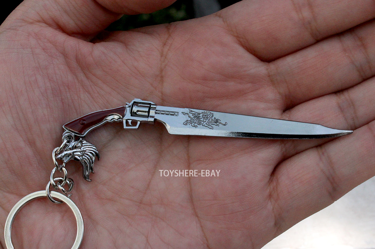 Mini TOY FINAL FANTASY GUN SWORD weapon FF8 keychian gift metal 9cm ファイナルファンタジー