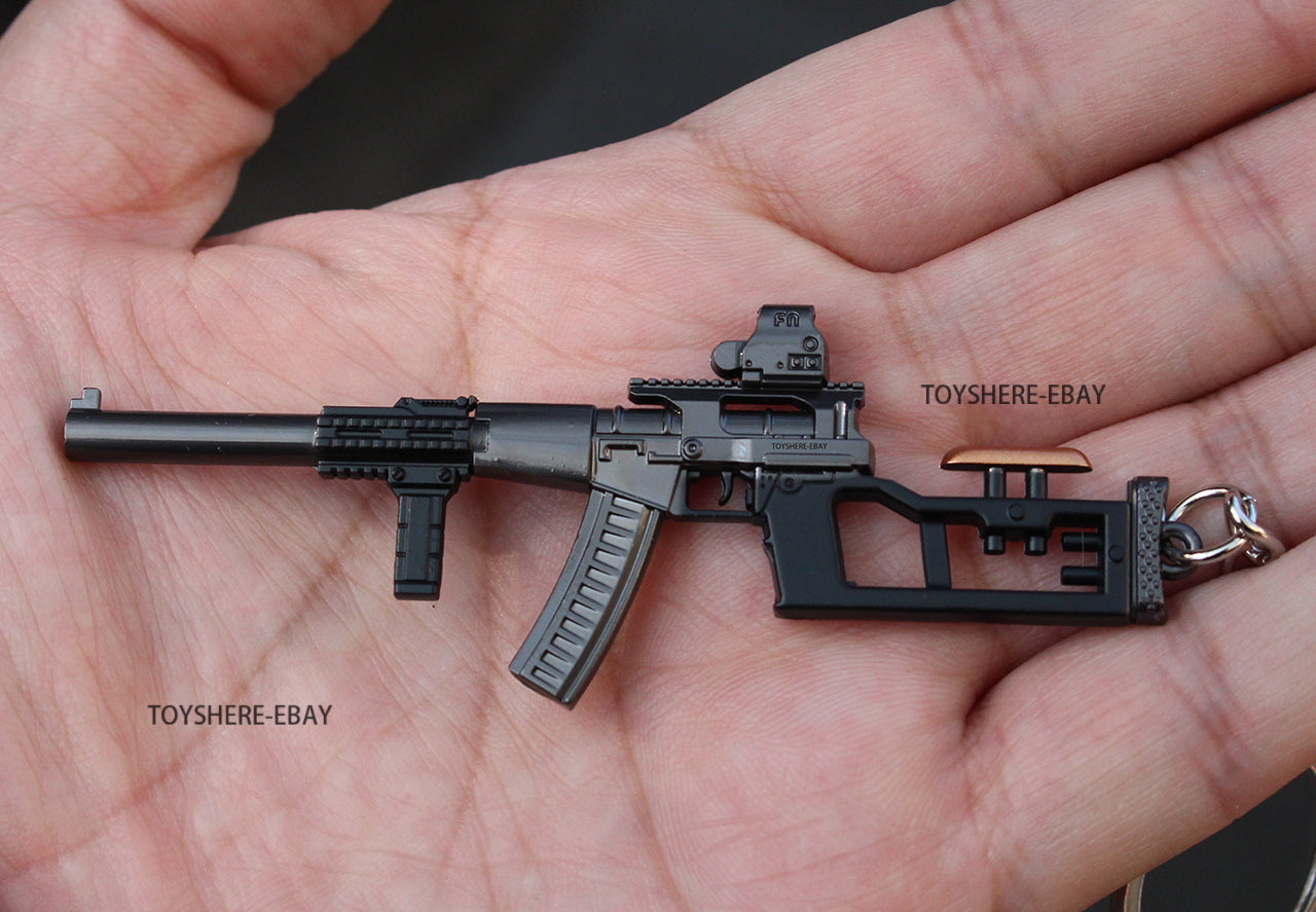 1/12 Mini GAME gun RUSSIA VSS Vintorez Rifle full metal keychain toy gift 9cm