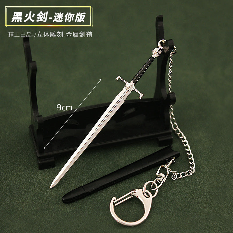 1/12 mini Longclaw sword Thrones weapon Jon Snow knight katana Metal KEYCHAIN