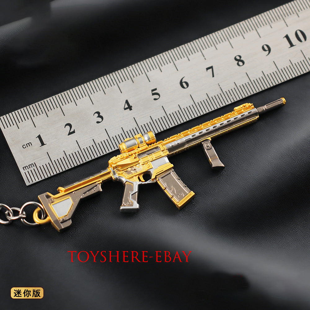 1/12 mini gun Battlefield 6 GOD COLOR M4A1 gun metal keychain toy gift 9cm