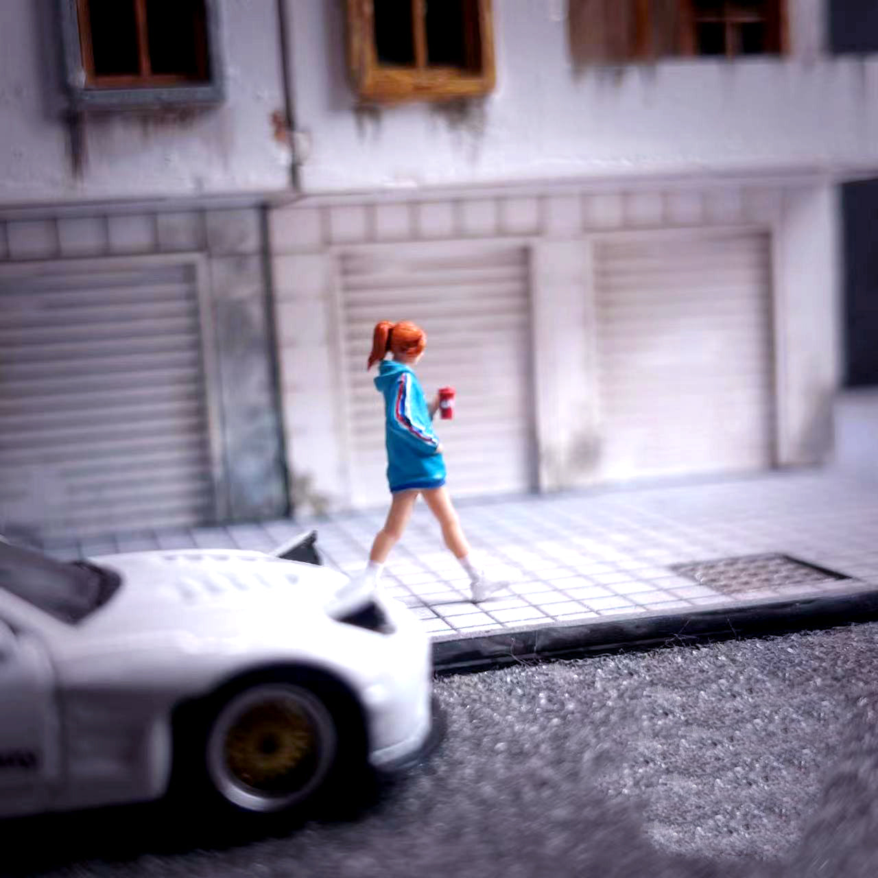 MINIATURE 1/64 figure young STREET girls fit 1:64 car DIORAMA Hand painted