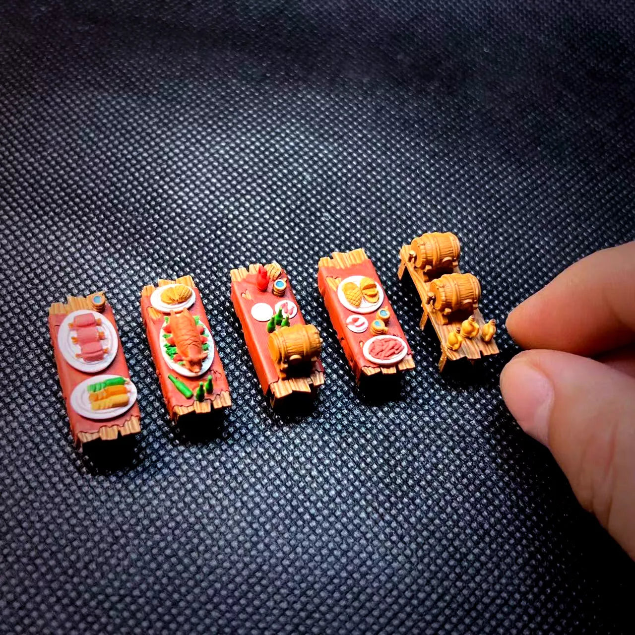 3D Print 1/64 figures Banquet feast fit 1:64 car STREET Stand
