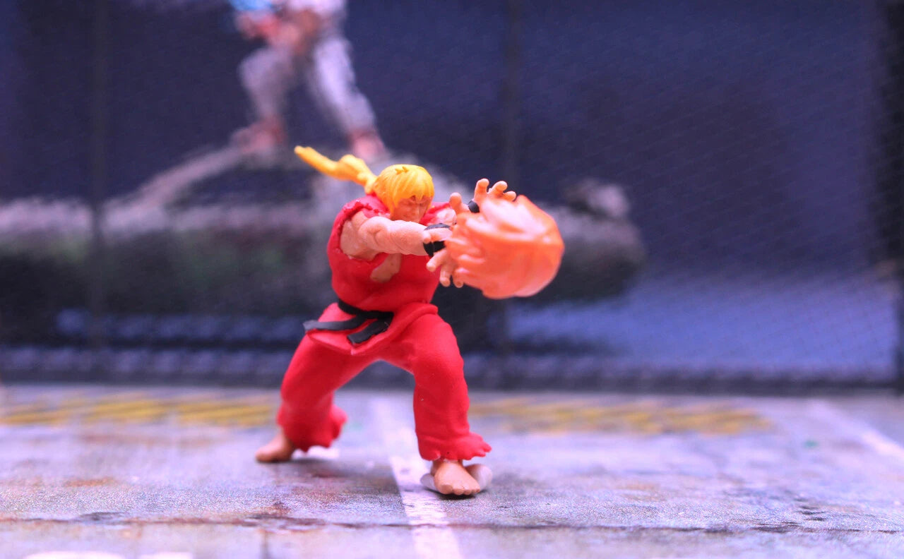 miniature TOY 1/64 figure Chun Li Ken fighter fit 1:64 car VS GAME diorama