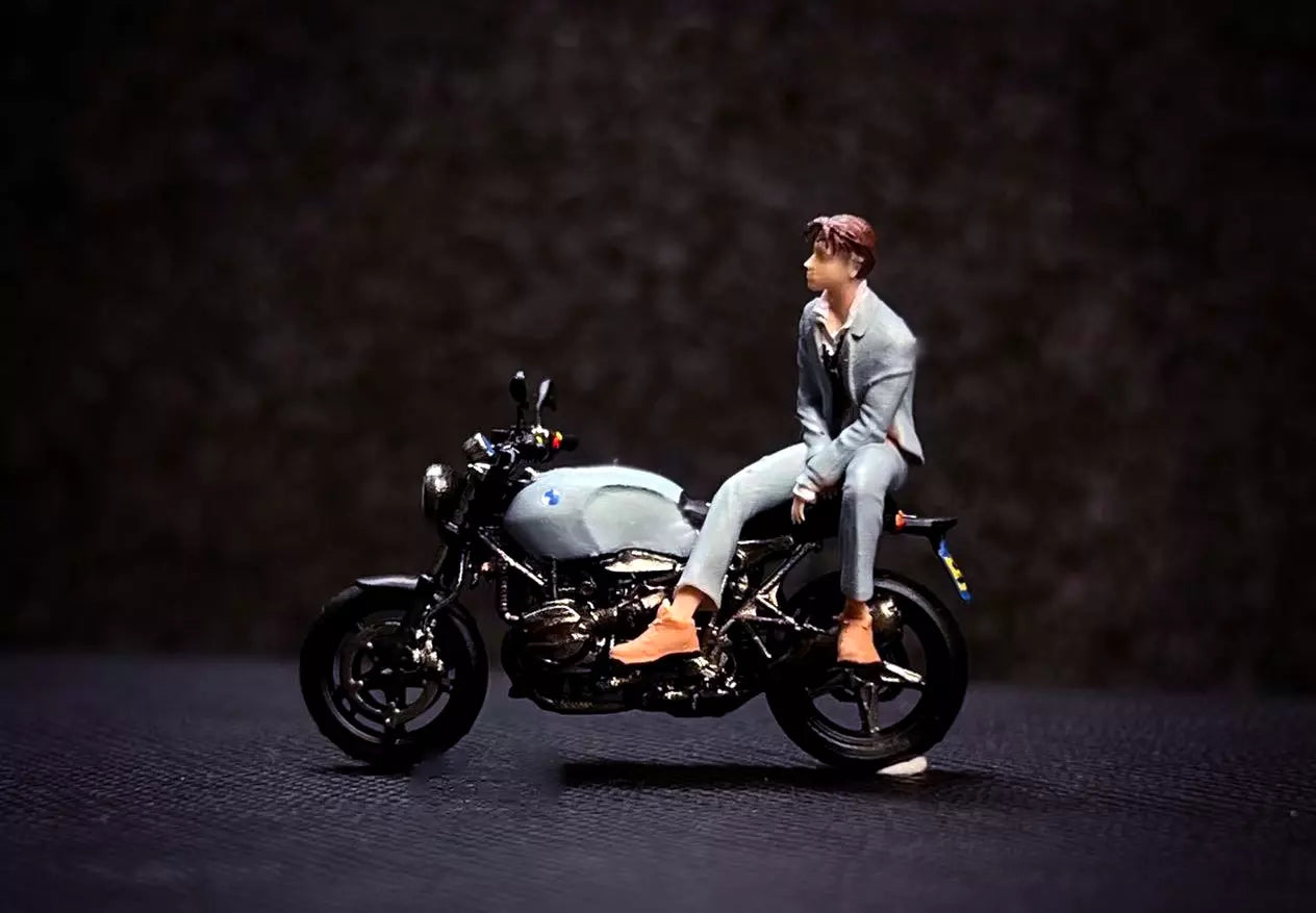 MINIATURE 1/64 motorcycle Nine ふじわらたくみ fit 1:64 car DIORAMA Initial D