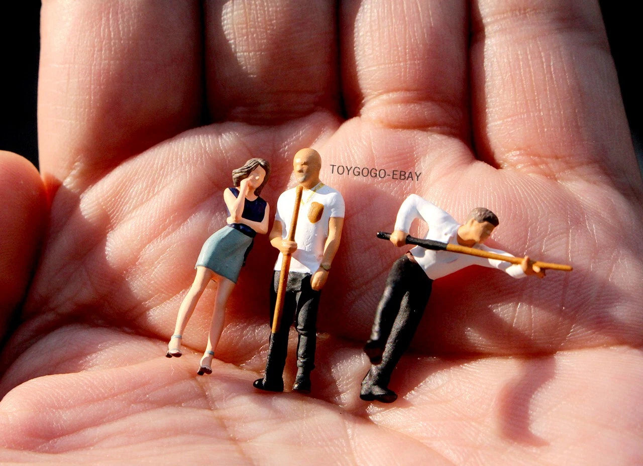 3D Print 1/64 figures sexy show girl cool Billiards party fit 1:64 car STREET