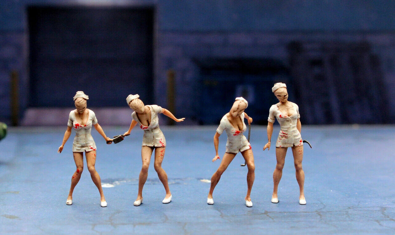 1/64 figure pretty gril nurse silent hill hospital diorama fit 1:64 car street