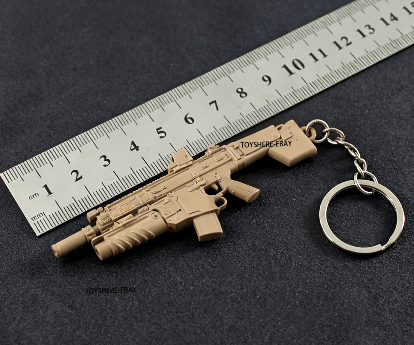 Battlefield6 1/12 SCAR-L Grenade Launcher Metal Keychain Die Cast Model Great for Backpack