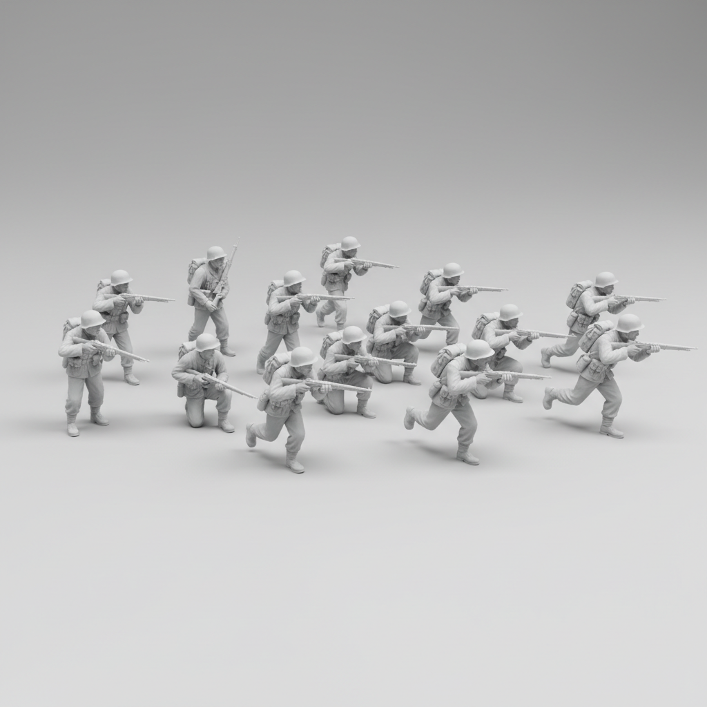 1/87 1/72 1/48 Unpainted soldiers