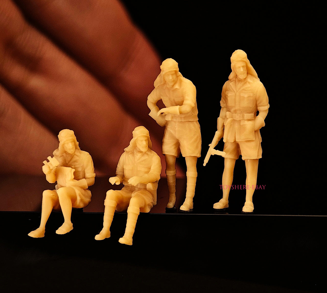 1/72 1/48 WWII Africa UK SAS Raiding Party Armed Jeep Attacking German AiRFIELD