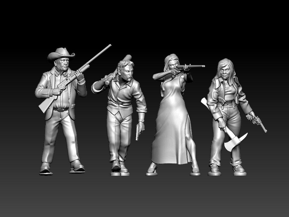 TOY 1/72 1/48 Post-Apocalyptic Armed Survivors - Zombie Era Tactical Gear figure