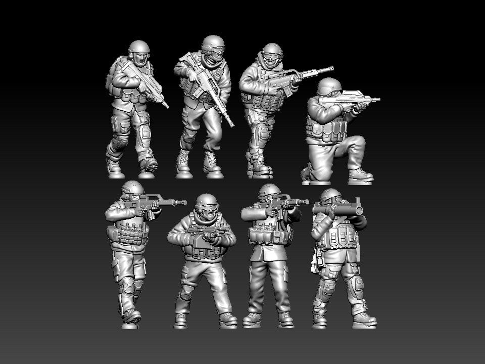 TOY 1/87 1/72 1/48 Modern Private Military Contractors (PMC) / Rebel Fighters 3D Printed