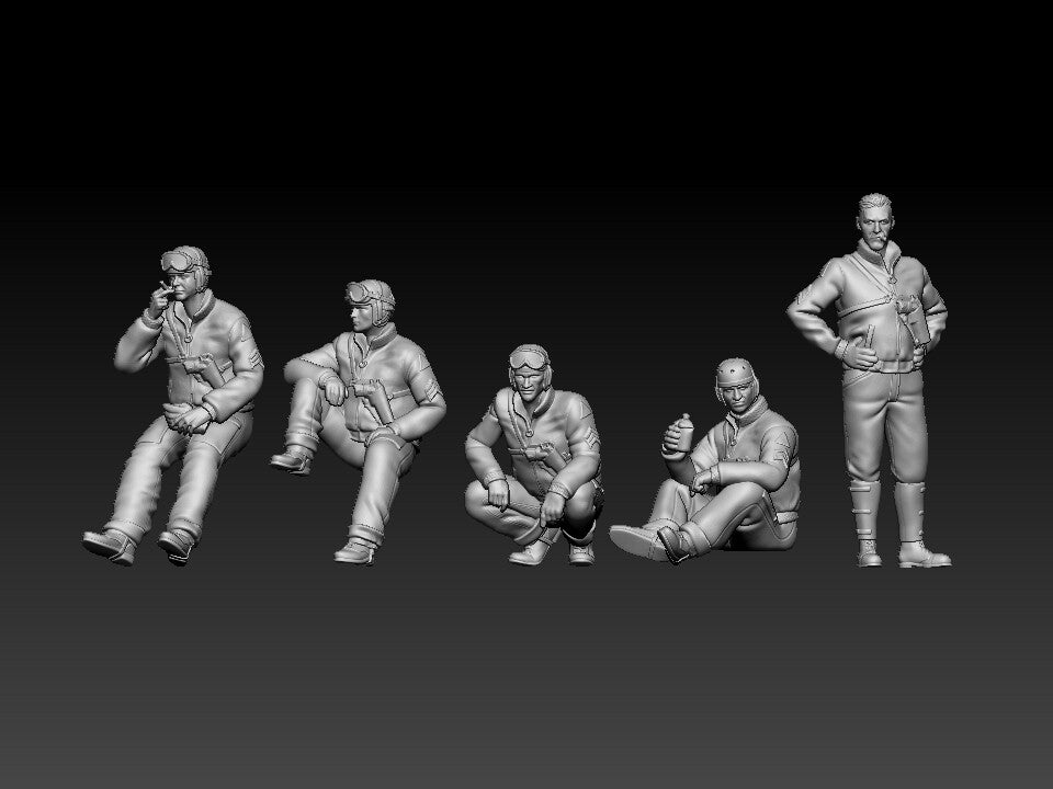 TOY 1/72 1/48 WWI USA 5 soldiers Compatible fit Tank  Figure