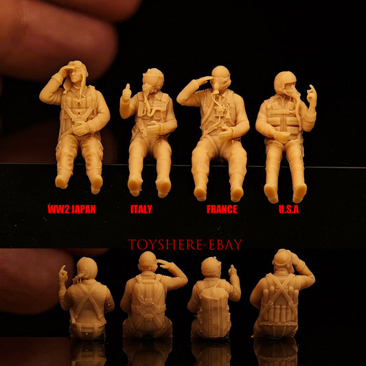 TOY 1/87 1/72 1/48 4PCS modern jet fighter pilot figures