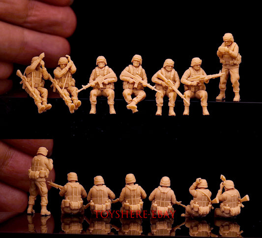 TOY 1/72 1/48 US Gulf War 7 Soldiers Unpainted 3D Resin Model for Modern Warfare