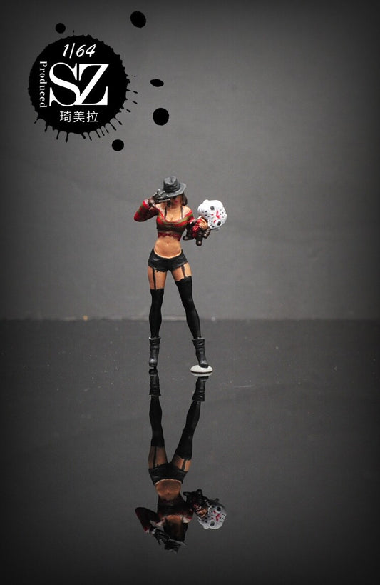 3D PRINT 1/64 sexy girl Freddy  fit 1:64 car street stand
