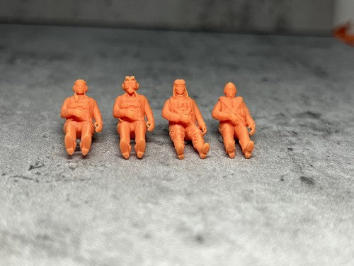 1/72 1/48 scale WW2 War Pilots 4pcs Person Resin Militarily Model battlefild