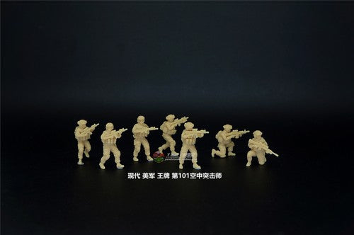 3D Printed 1/72 US Ace 101st Air Assault Division 7-Man Soldier Unpainted Model