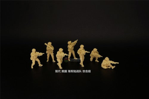 3D Printed 1/72 Modern U.S. Marine Corps Attack Group 7 Soldiers Unpainted Model