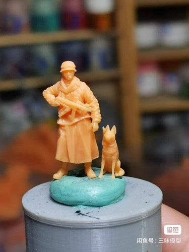 3D Printed 1/72 World War II German Checkpoint Soldier Man 1-Person Plain Model