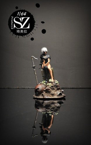 3D PRINT 1/64 sexy GIRL #2 Type B Automata fit 1:64 car street stand